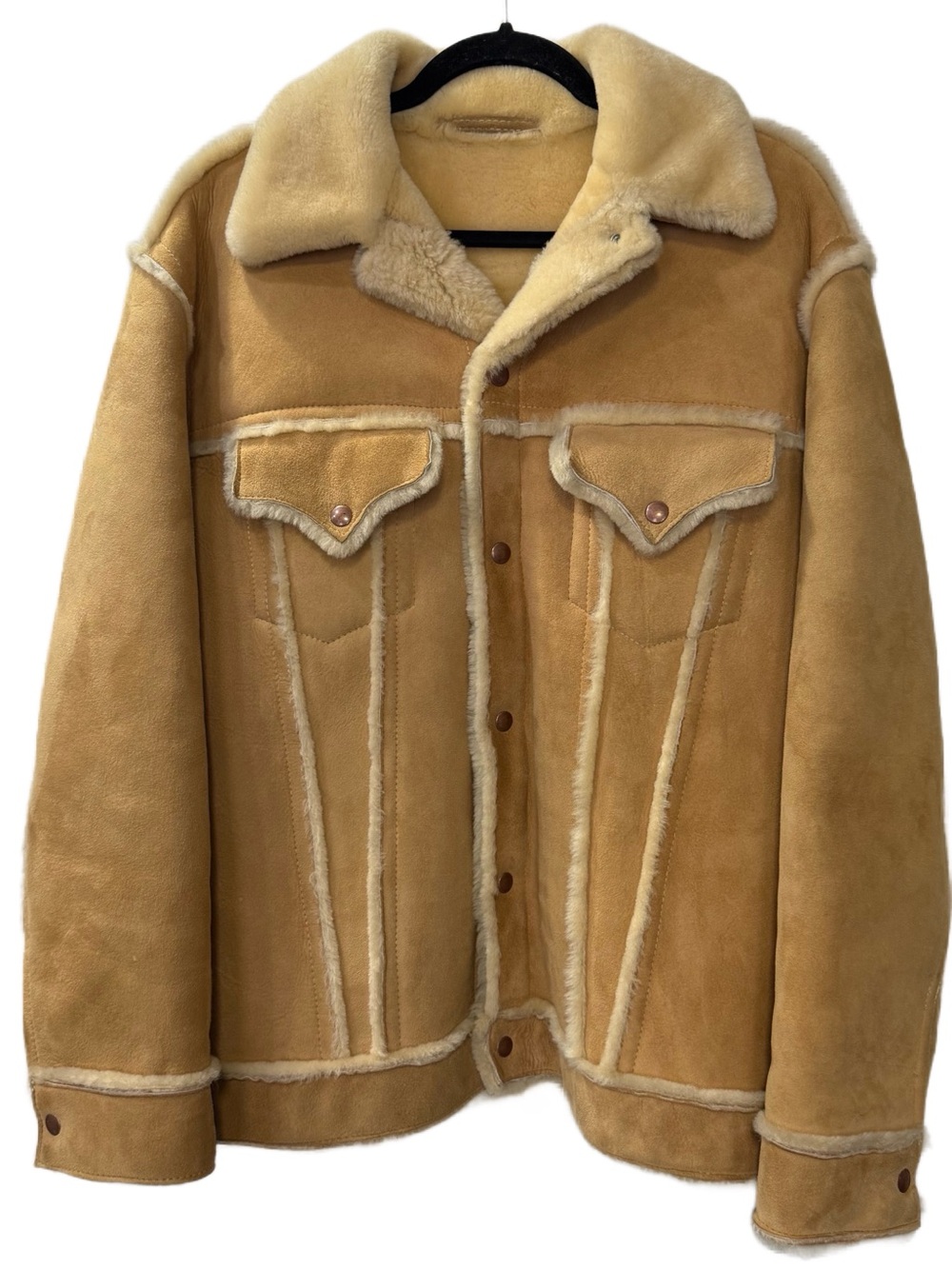 Vintage Sawyer of Napa Suede Shearling Trucker Jacket Men’s Size Medium